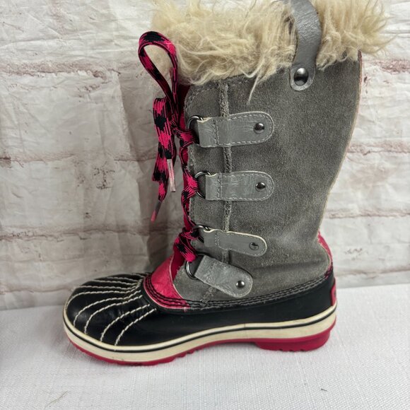 Sorel Youth Girls 1 Joan Of Arctic Suede Insulated Faux Fur Winter Snow Boots - Picture 11 of 12